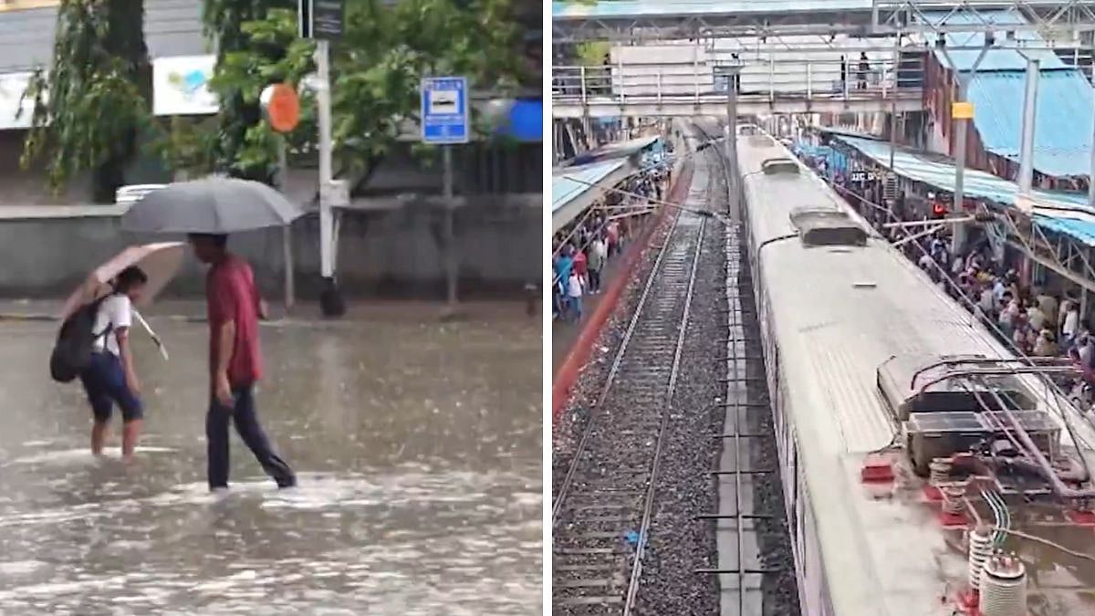 Mumbai Rains: Heavy Showers Lash City Causing Waterlogging In Sion, Andheri & Kurla; Local Train Services Delayed By 10-15 Minutes As IMD Issues Red Alert Till 11 AM