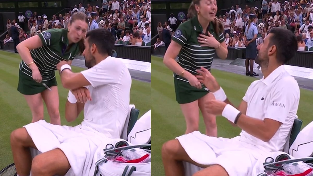 Novak Djokovic Scares Ball Girl With Playful Scissors Prank During Wimbledon 2026 Match; Draws Laughter From Crowd | Video