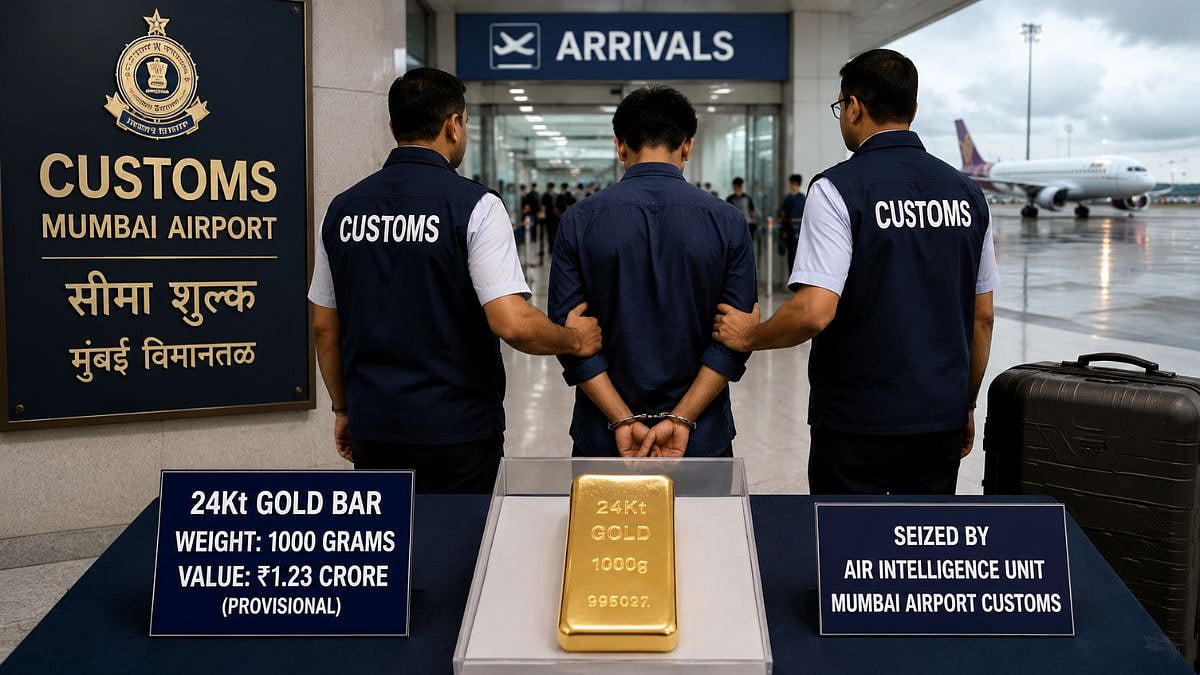 Mumbai Airport Customs Arrests 25-Year-Old Man For Allegedly Smuggling Gold Worth ₹1.23 Crore From Bangkok At CSMIA