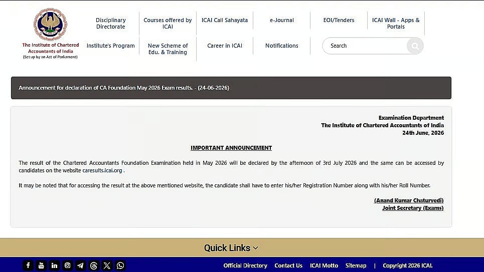 ICAI CA Foundation May 2026 Result Out Tomorrow At caresults.icai.org; Here's How To Access Scorecard