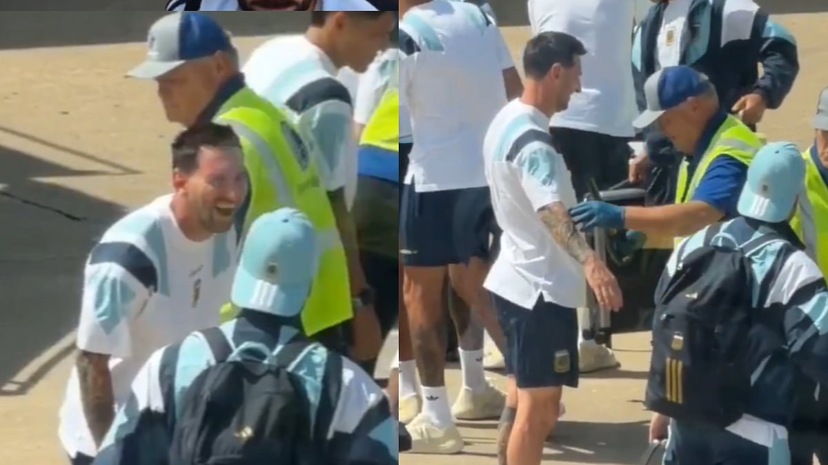 Lionel Messi Bursts Into Laughter During Security Check Ahead Of FIFA World Cup 2026 Clash Against Cape Verde | Video