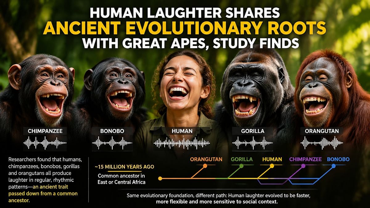 Human Laughter Shares Ancient Evolutionary Roots With Great Apes, Study Finds