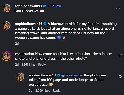 Sophie Dhawan respons to Anushka Sharma's blue dress mystery.