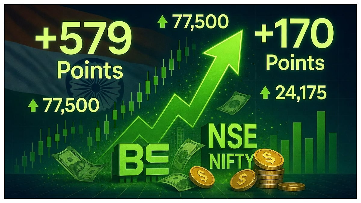Sensex Jumps 579 Points, Nifty Gains 170 As Indices Cross 77,500 And 24,175 On Broad-Based Buying