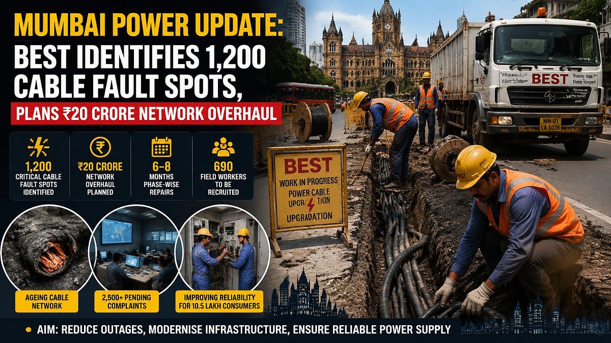 Mumbai Power Update: BEST Identifies 1,200 Cable Fault Spots, Plans ₹20 Crore Network Overhaul