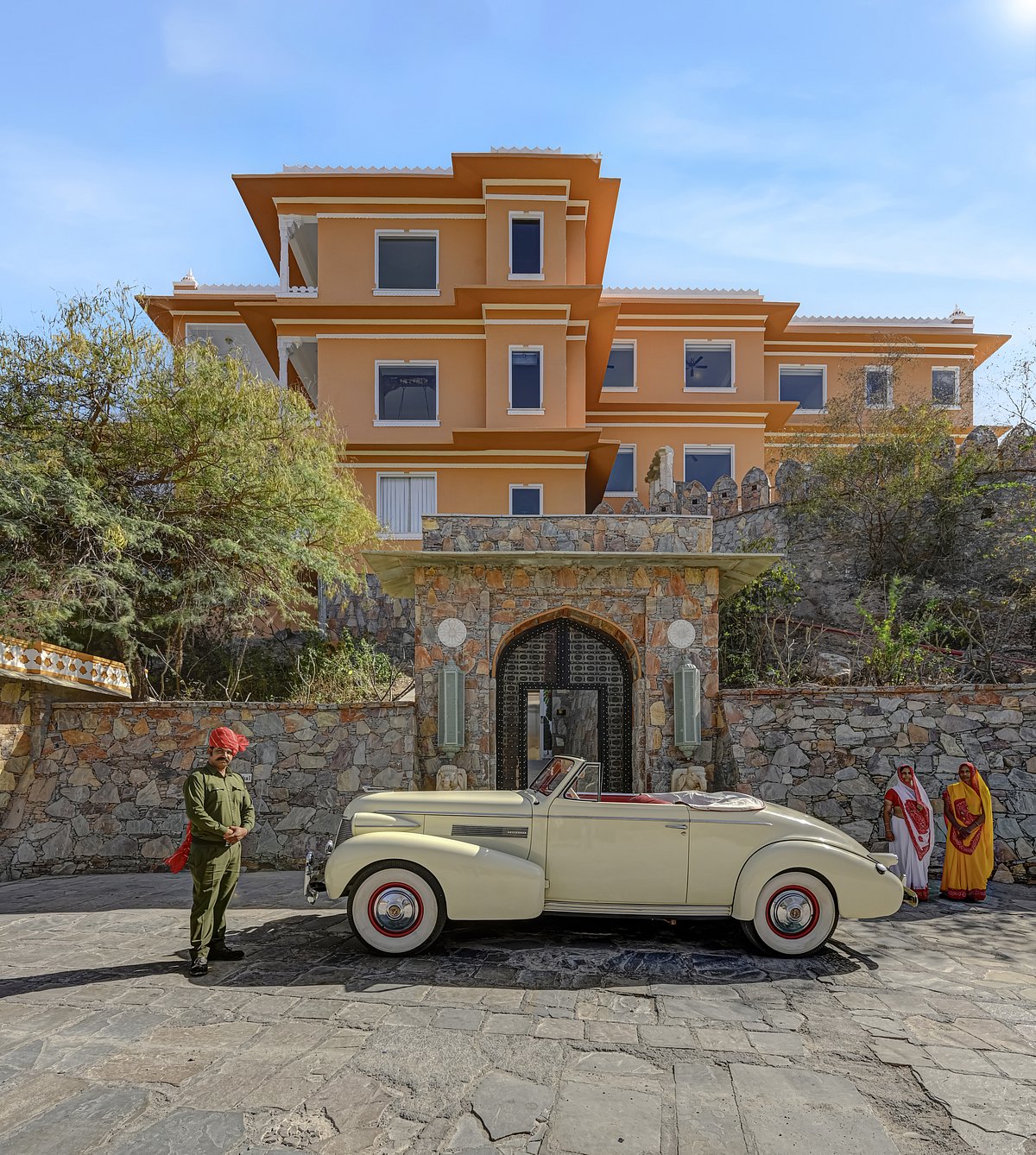 A vintage car from the property’s collection