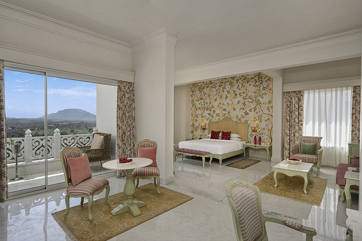 The Plunge Pool Suite is one of the spacious and luxurious options at Khas Mahal
