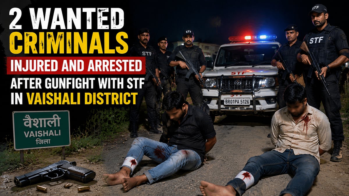 Bihar Encounter: 2 Wanted Criminals Injured And Arrested After Gunfight With STF In Vaishali District