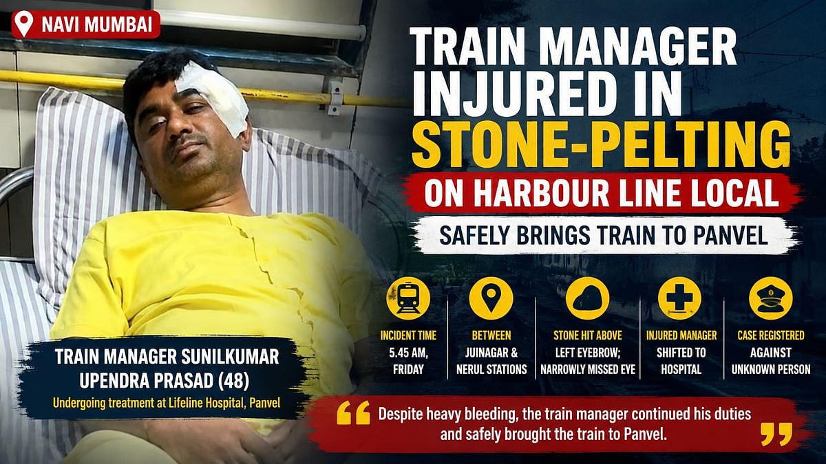 Navi Mumbai: Train Manager Injured In Stone-Pelting On Harbour Line Local, Safely Brings Train To Panvel