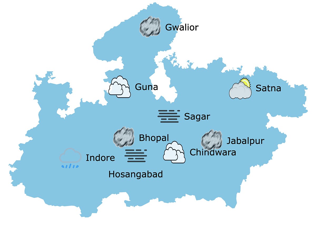 Weather in Madhya Pradesh at 10:30 am 