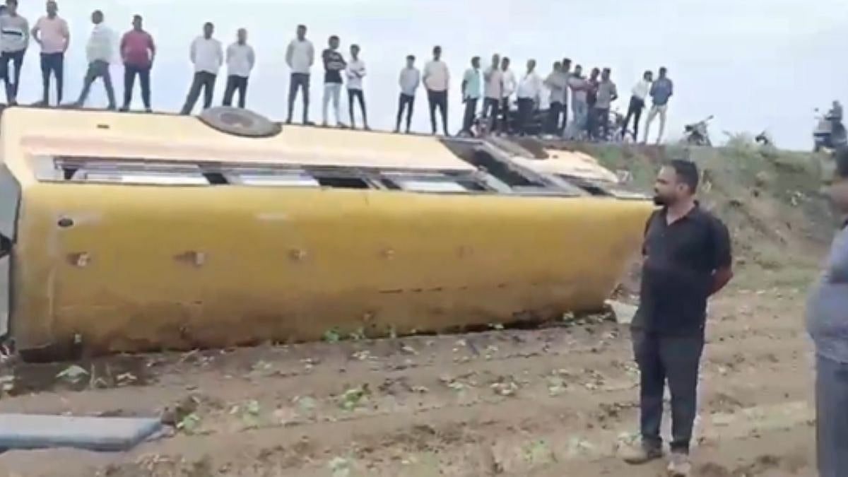 Maharashtra Tragedy: School Bus Carrying 50 Students Overturned In Ahilyanagar, Leaving 15 Injured & 1 Under Critical Condition; VIDEO