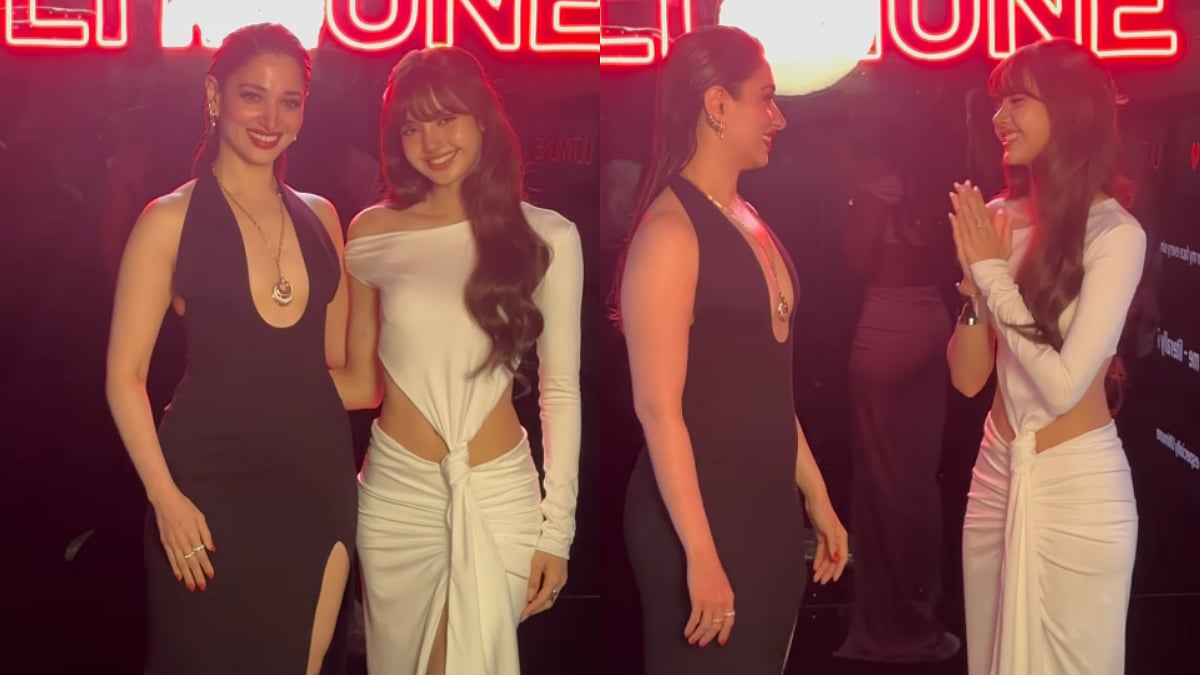 Tamannaah Bhatia & Blackpink's Lisa At Launch Event In Bangkok Are A Stunning Treat To Eyes; Duo Compliments Each Other In Black & White Cut-Out Ensembles
