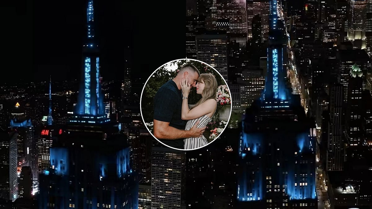 Empire State Building Glows In Blue For Taylor Swift & Travis Kelce's Wedding: Watch 