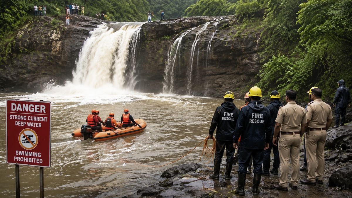 Navi Mumbai Rains: 2 Feared Drowned At Kharghar's Pandavkada Waterfall In Separate Incidents; Search Continues