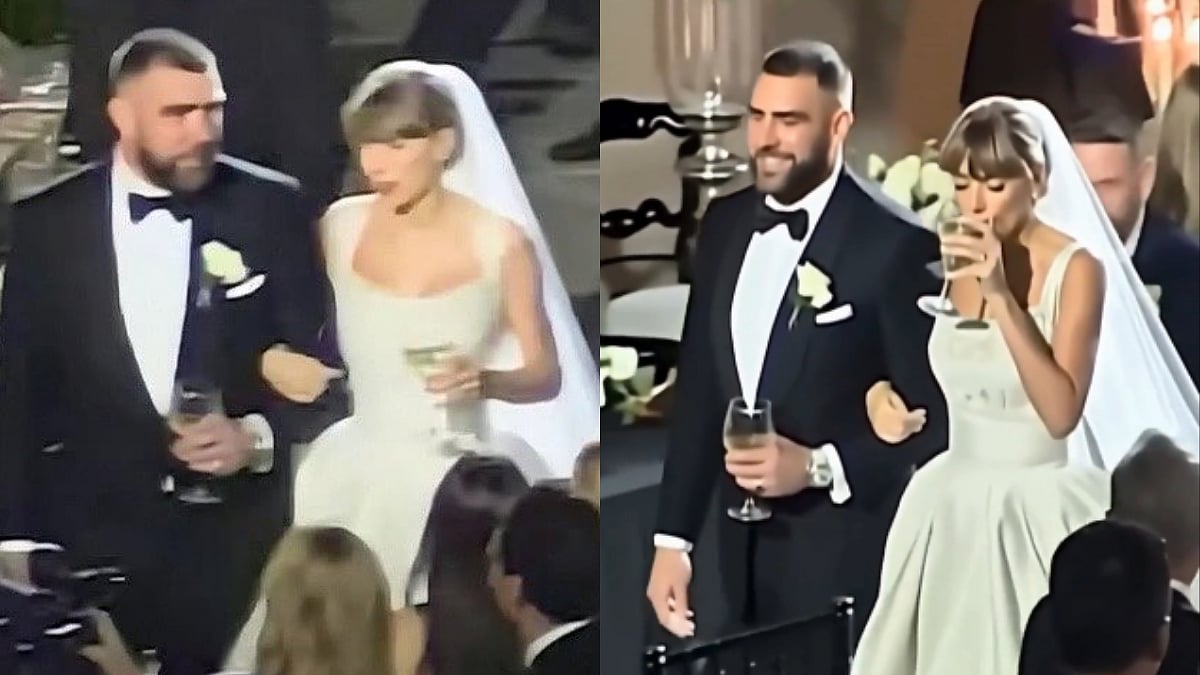 Did Taylor Swift Enjoy Drink While Walking Hand-In-Hand With Travis Kelce As Bride & Groom In Leaked Wedding Video? Here's The Truth