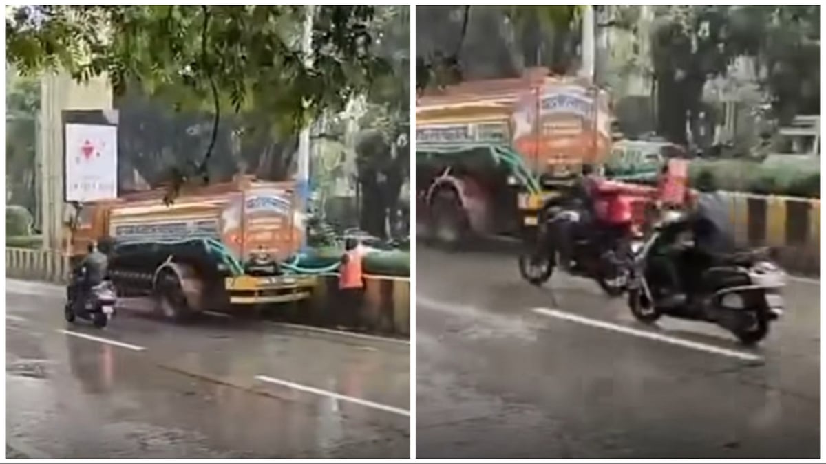 'Salute The Officials': PMC Workers Seen Watering Plants Amid Heavy Rain On Pune’s Paud Road | WATCH