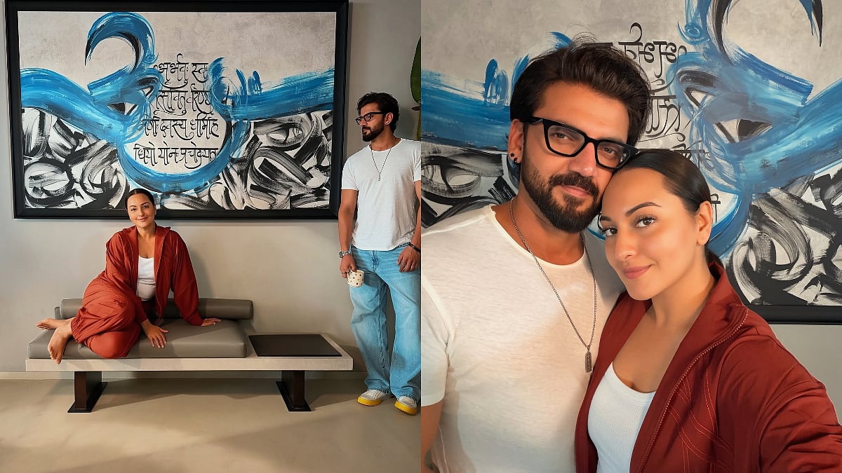 Inside Sonakshi Sinha & Zaheer Iqbal's Home Painting Where 'Gayatri Mantra Meets Kalma'