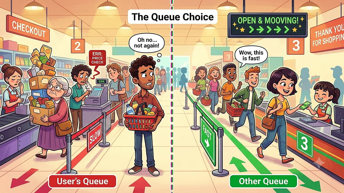 AI Says: Why Is The Other Queue Always Faster?
