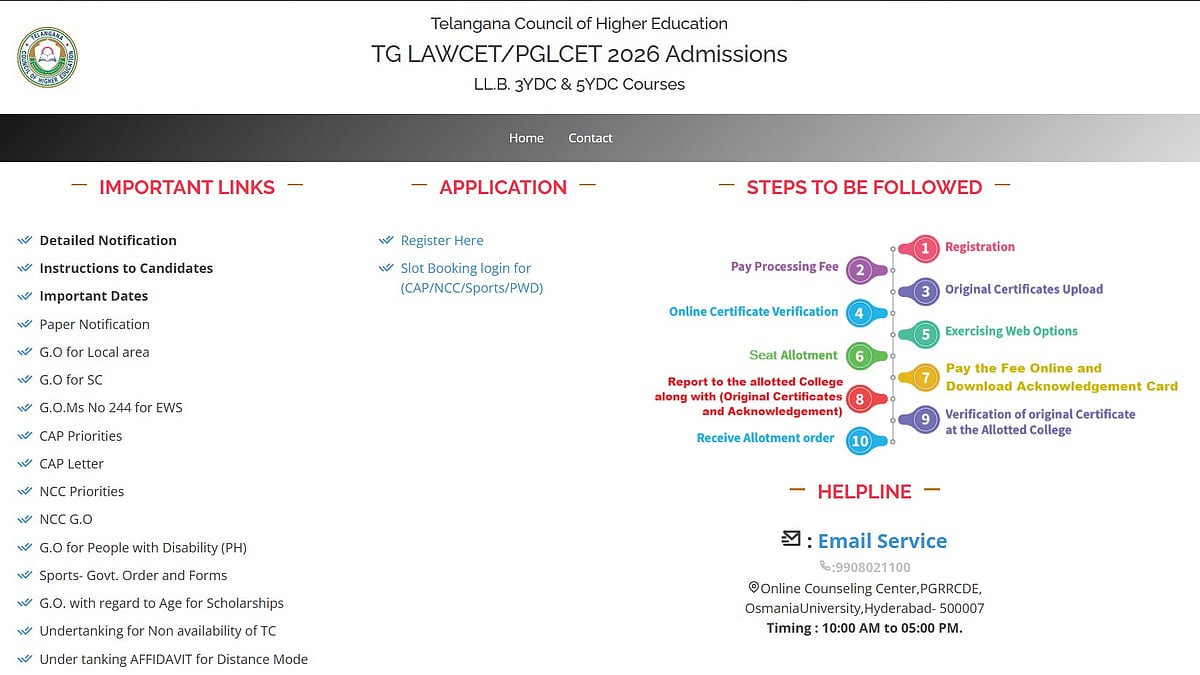 TS LAWCET 2026 Phase 1 Counselling Commences At lawcet.tgche.ac.in; Registration Open Till July 10
