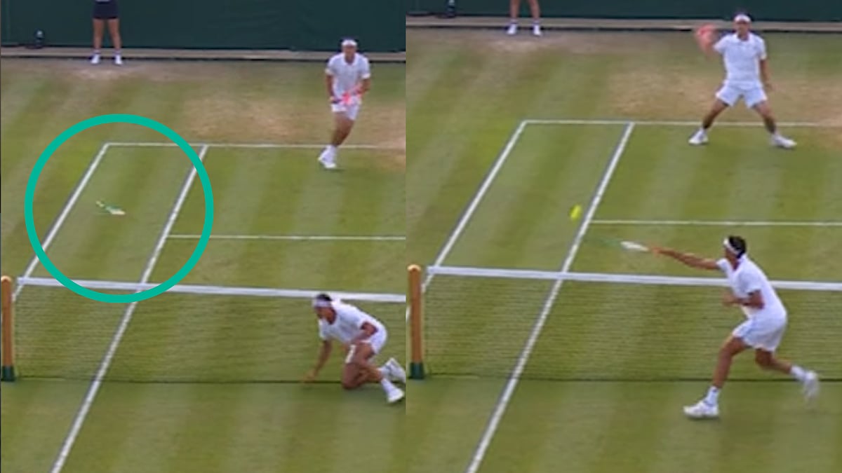 Bizarre Scenes! Lorenzo Sonego Throws Tennis Racquet In Incredible Attempt To Win Point Against Taylor Fritz At Wimbledon 2026 | Video