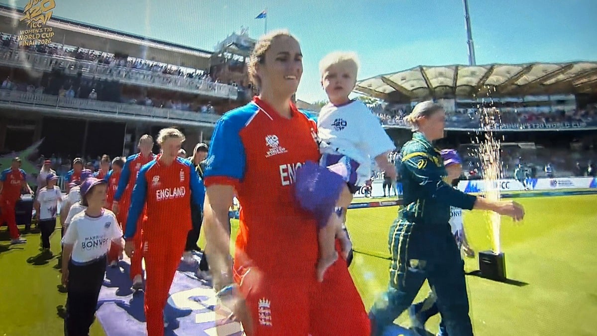 England Women's Captain Nat Sciver-Brunt Walks Out With Her Son For National Anthem In ENG Vs AUS ICC T20 WC26 Final | VIDEO