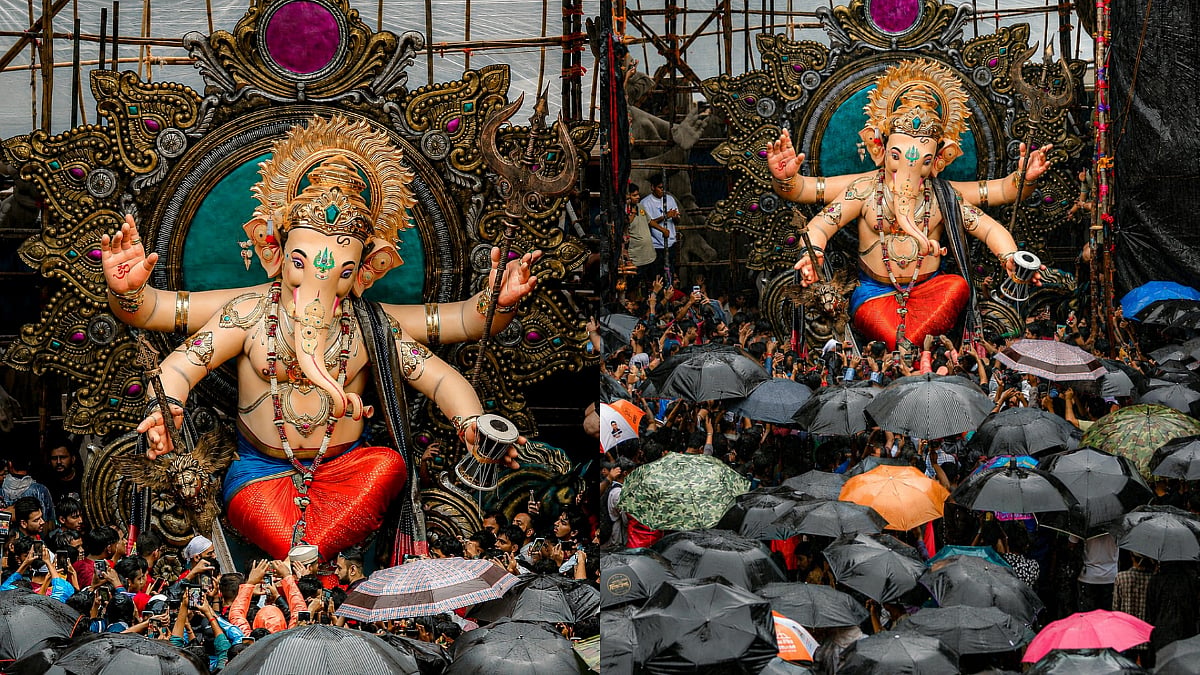 WATCH: Mumbai Welcomes India's First Ganpati Aagman Of 2026 In Borivali; Massive Lord Ganesha Idol Arrives Amid Dhol Beats & Rain