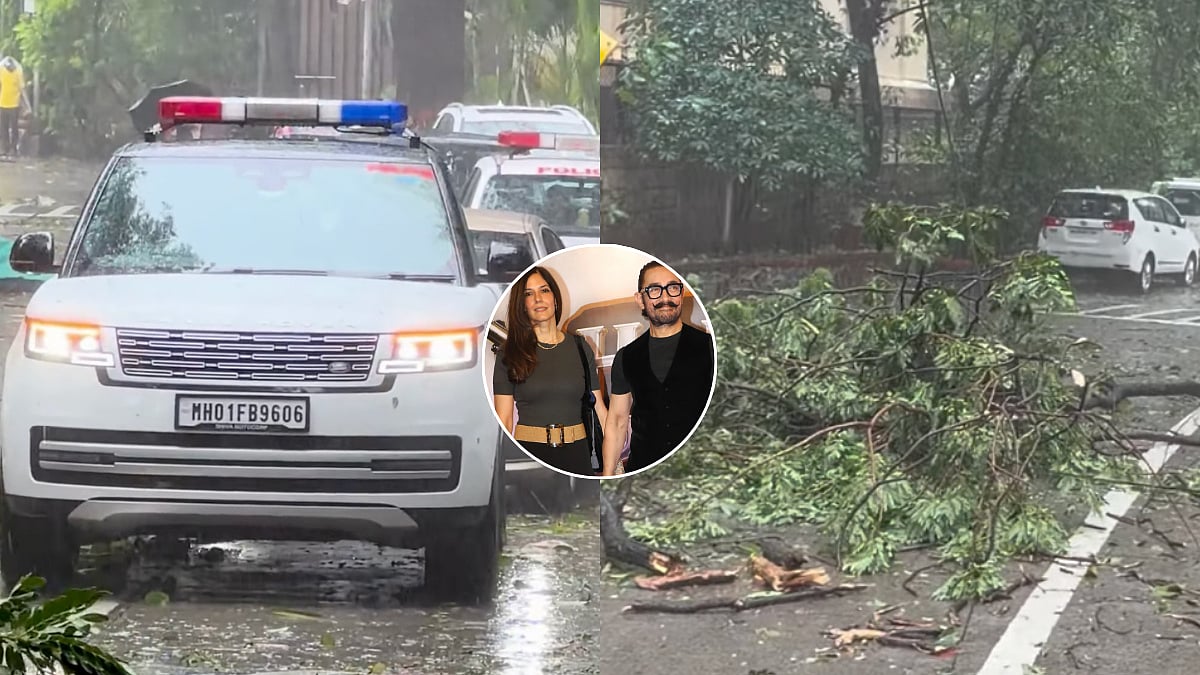 Ambani Family Convoy Halted On Bandra Road After Tree Branches Fall Amid Heavy Mumbai Rains While Heading To Aamir Khan Wedding- Video