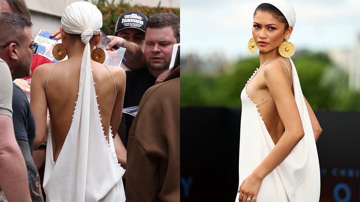 Zendaya Channels Greek Goddess In Ivory Backless Jacquemus Gown At The Odyssey London Press Tour | Pics Inside