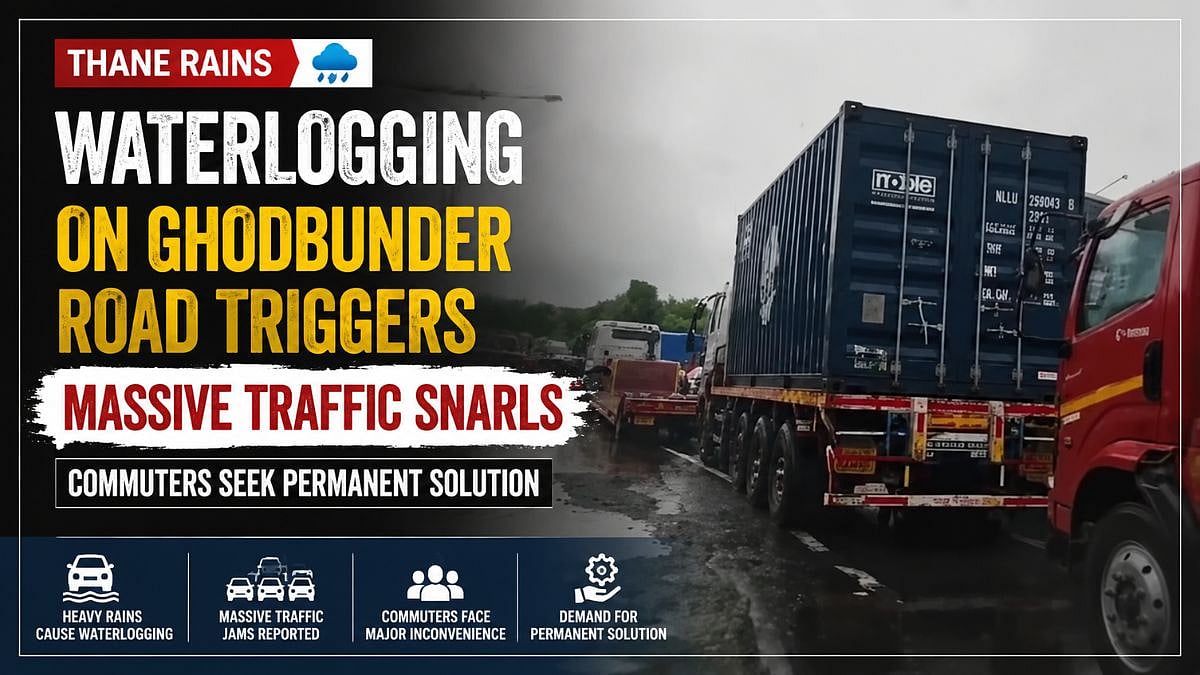Thane Rains: Waterlogging On Ghodbunder Road Triggers Massive Traffic Snarls, Commuters Seek Permanent Solution