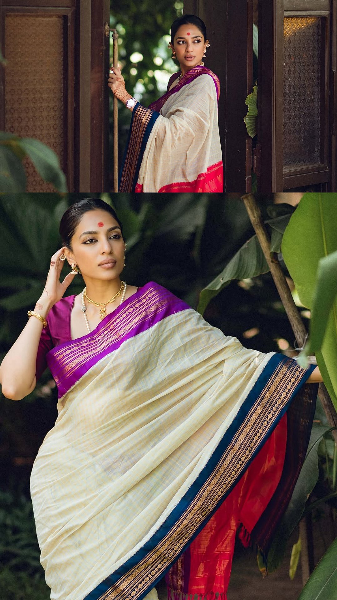 Sobhita Dhulipala Redefines Timeless Elegance In Handwoven Gadwal Saree With Bold Bindi & Traditional Jewels