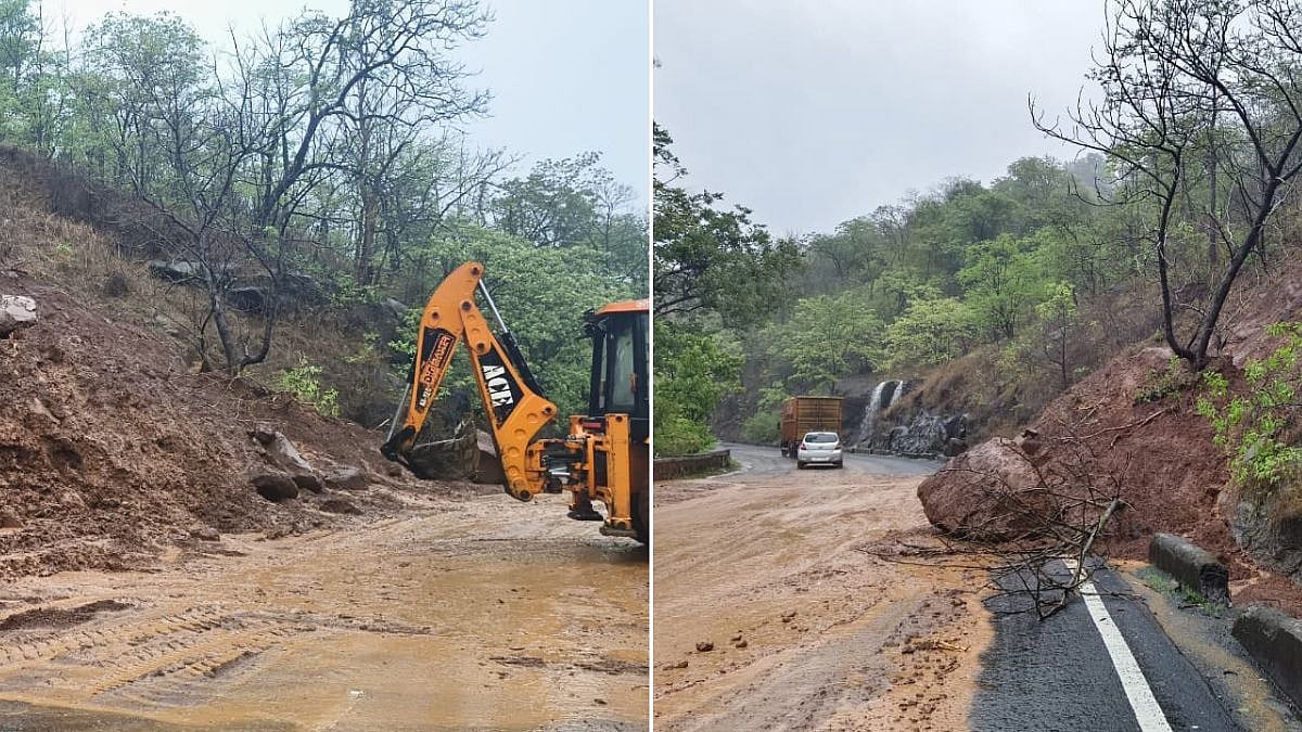 Thane Rains: Kasara Ghat Reopens Within An Hour After Landslide Blocks Mumbai-Nashik Highway | VIDEO