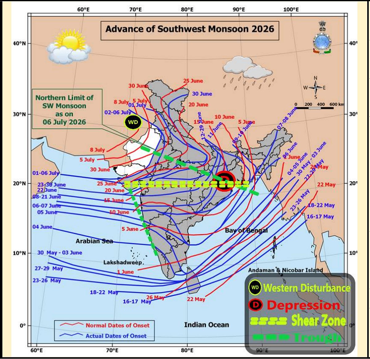Weather systems affecting Madhya Pradesh at present