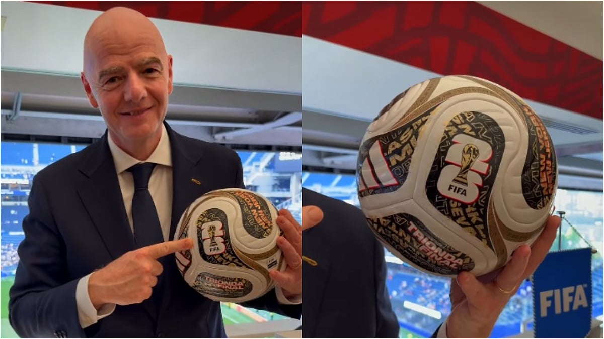 Gianni Infantino Unveils 'TRIONDA Final' Ball For FIFA World Cup's Last 4 Matches; Shows Off Football Skills In Viral VIDEO