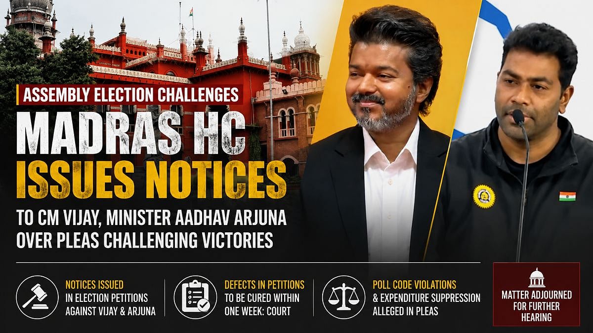 Madras HC Issues Notice To CM Vijay, Minister Aadhav Arjuna On Pleas Challenging Assembly Poll Victories