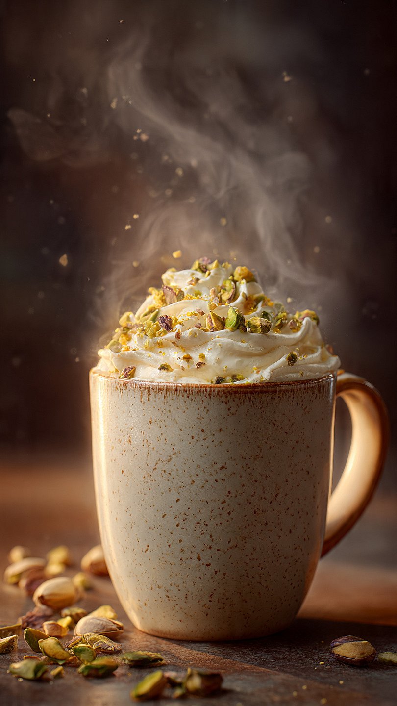 Saffron Pistachio White Hot Chocolate