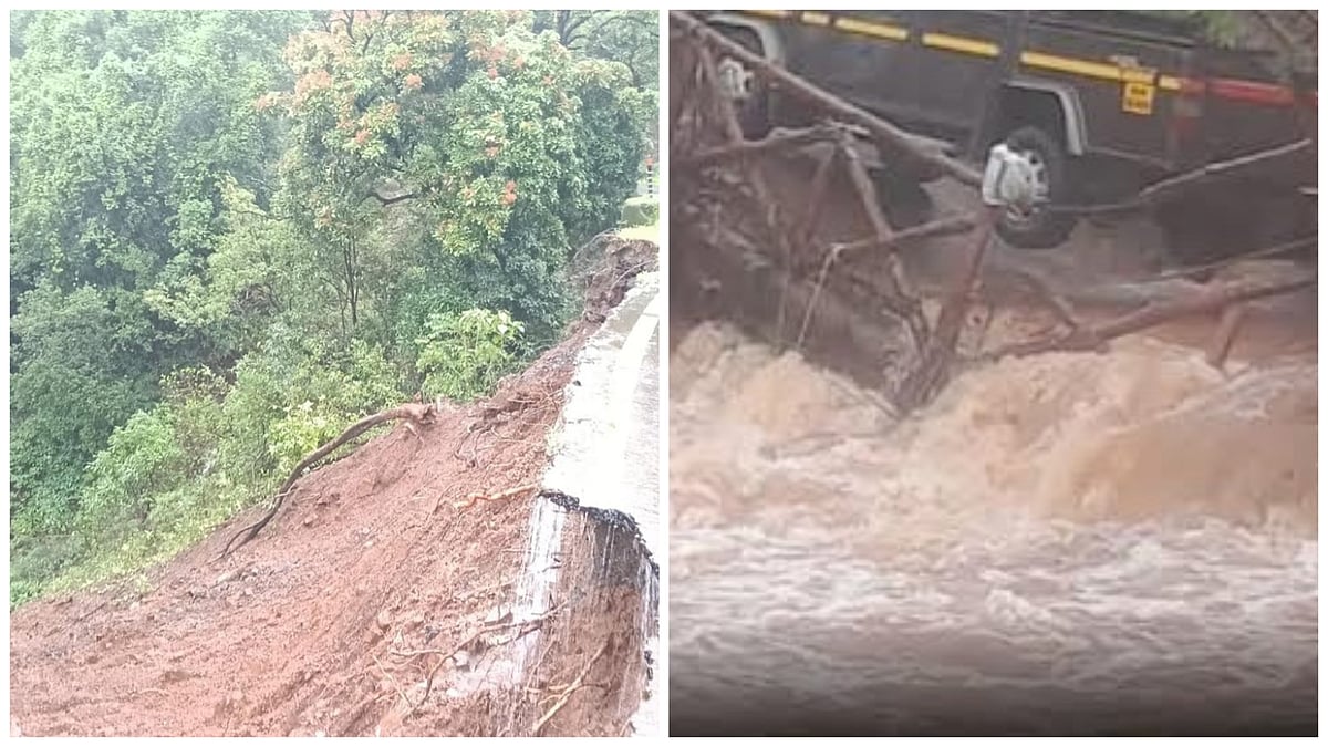 Mahabaleshwar Rains: Venna River Bridge Collapses, Three Vehicles Fall Into Riverbed