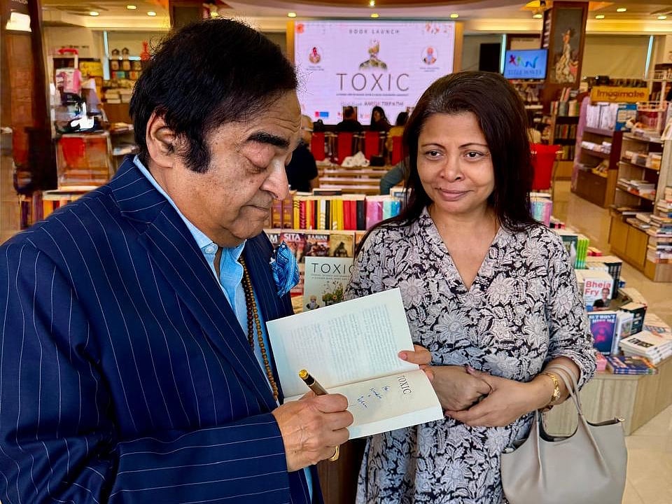 Dr Batra and Nandita Puri, author and wife of late actor Om Puri