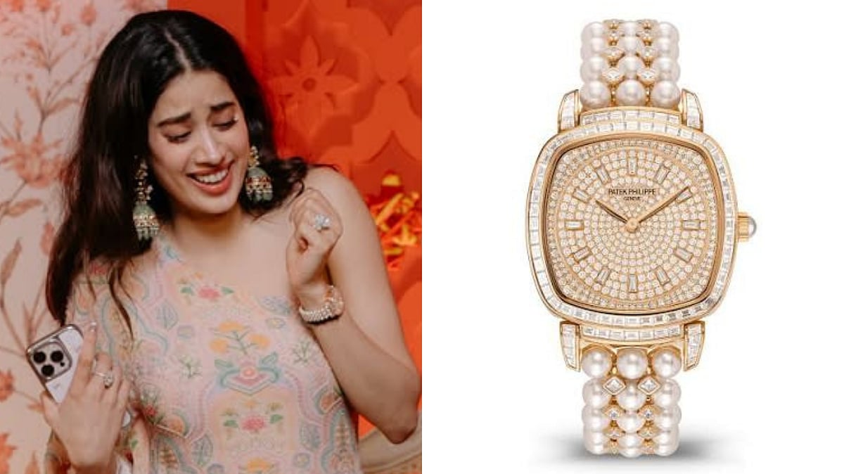 Janhvi Kapoor Wears ₹2.5 Crore Patek Philippe Watch With Diamonds & Akoya Pearls At Anshula's Mehendi Ceremony 