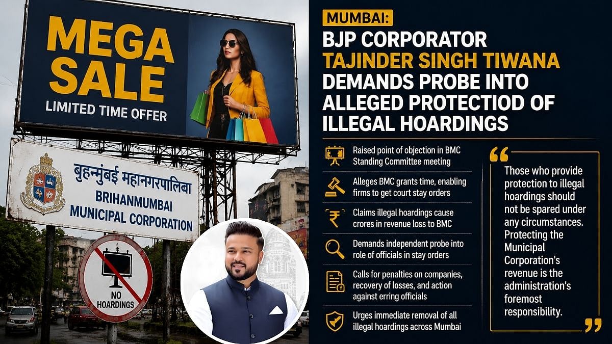 Mumbai: BJP Corporator Tajinder Singh Tiwana Demands Probe Into Alleged Protection Of Illegal Hoardings