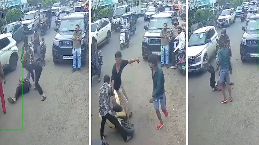Youths Attack Two School Students With Knife, Smash Scooter On Busy Road Over Missing Mobile Dispute In Jabalpur | VIDEO