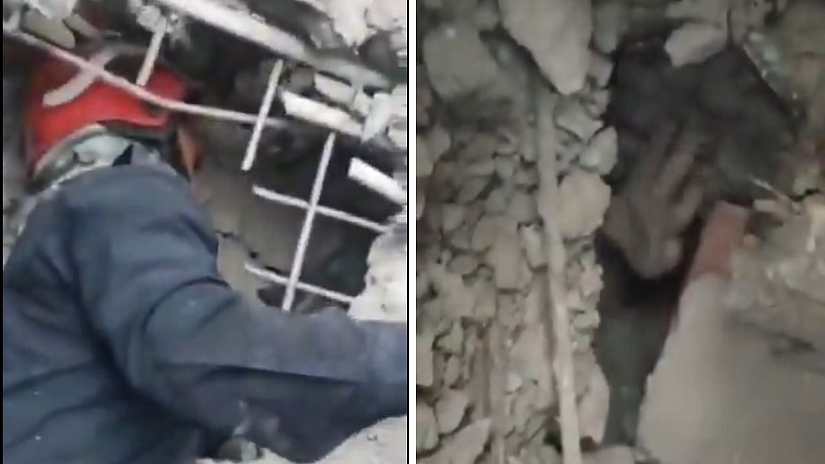 'Aap Chinta Mat Kariye, Aapko Bacha Lenge': Firefighter Comforts Trapped Victim During Rohini Building Collapse Rescue | Video