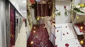Viral video shows Indian Railways First AC coupe decorated as wedding honeymoon suite