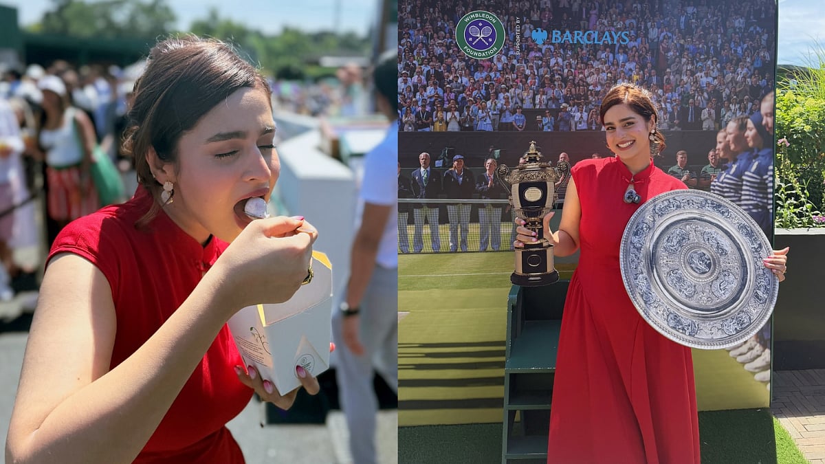 Dhurandhar Fame Ayesha Khan Soaks In Wimbledon 2026, Poses With Iconic Trophies & Tennis Balls