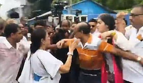 Video shows Mamata Banerjee appearing to slap a man during TMC protest in Kolkata