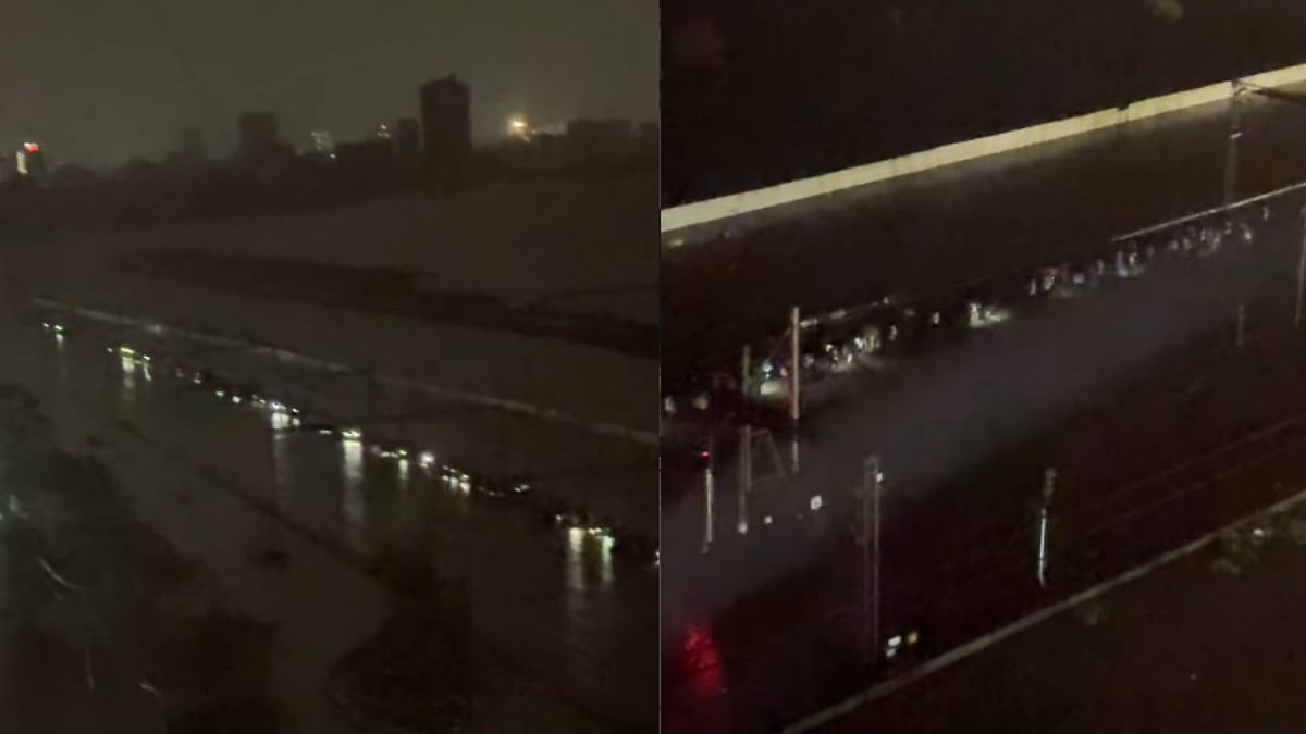 'Hope Lala Companies Are Happy': Woman Shows Commuters Navigating Flooded Tracks Between Vasai-Virar With Phone Torch At Late Night - VIDEO