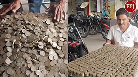Telangana man buys motorcycle by paying full ₹1.1 lakh in ₹10 coins