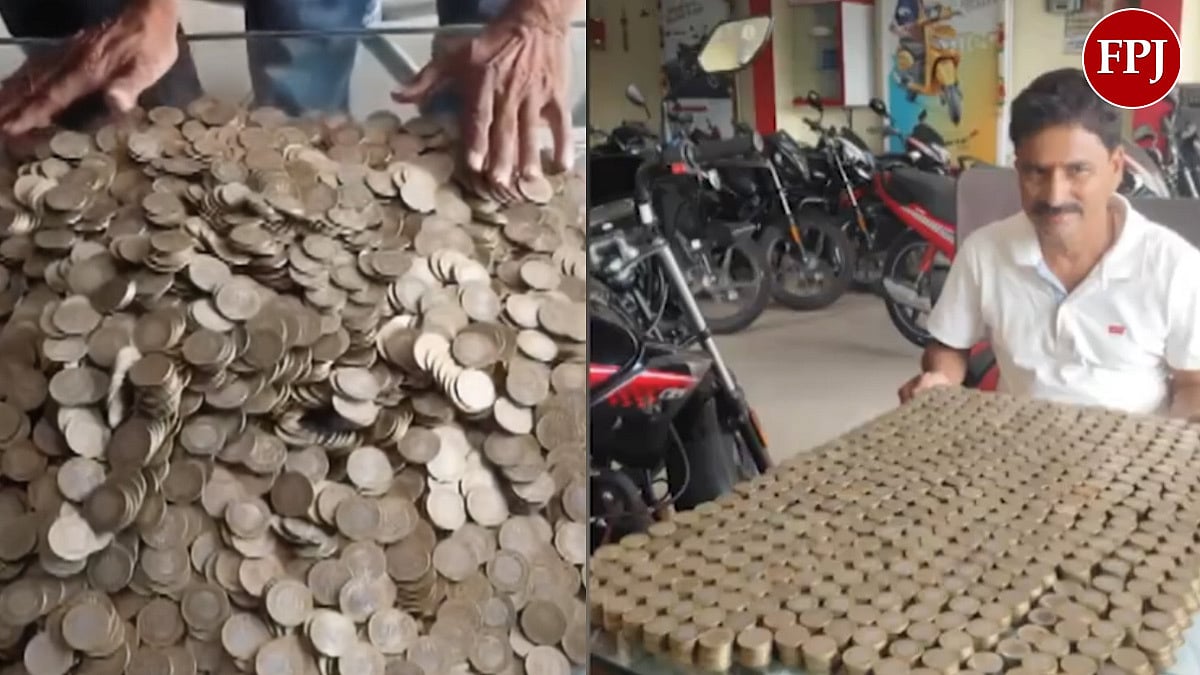 Telangana Man Buys ₹1.10 Lakh Splendor Plus Using 11,000 ₹10 Coins - VIDEO