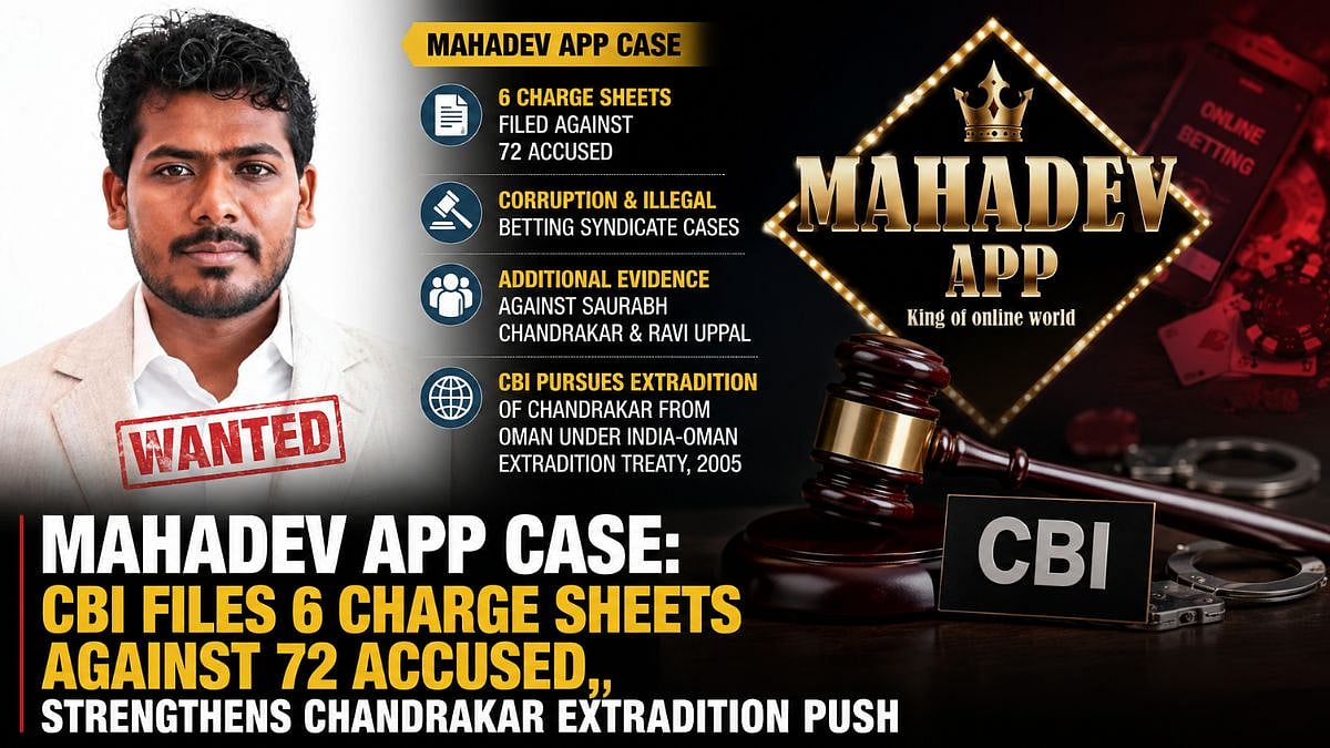 Mahadev App Case: CBI Files 6 Charge Sheets Against 72 Accused, Strengthens Chandrakar Extradition Push