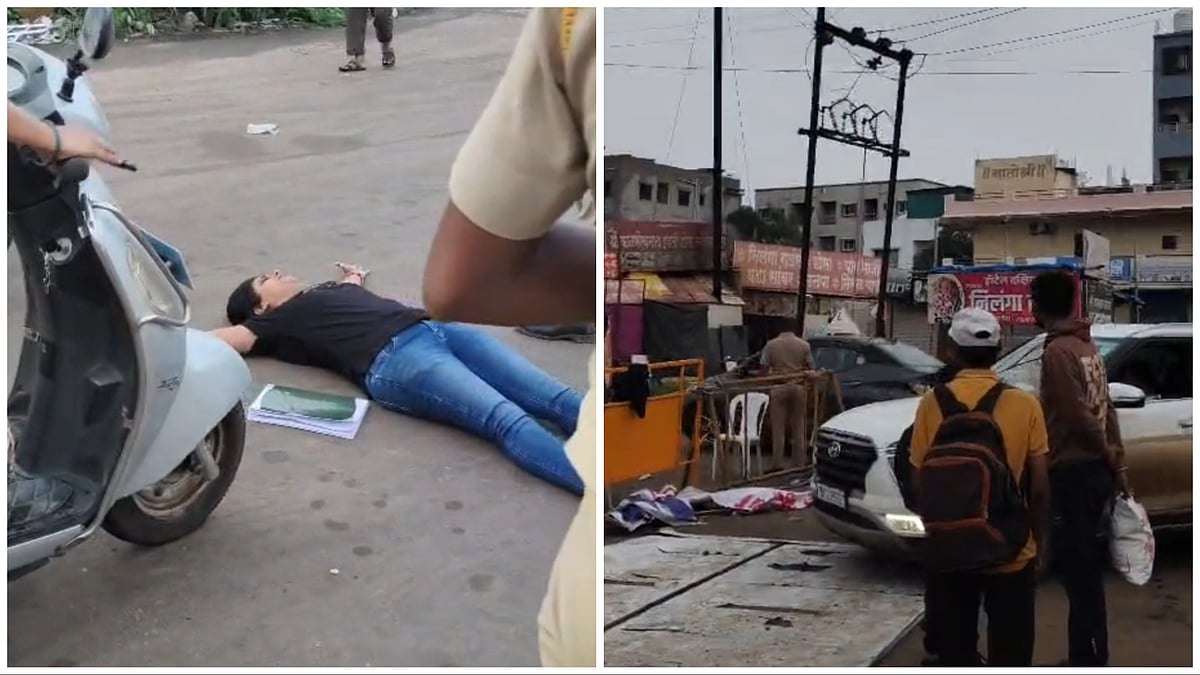 WATCH: Chaos At Pune's Alandi Palkhi As Woman Stops Traffic, Lies On Road, Then Speeds Through Police Checkpoint