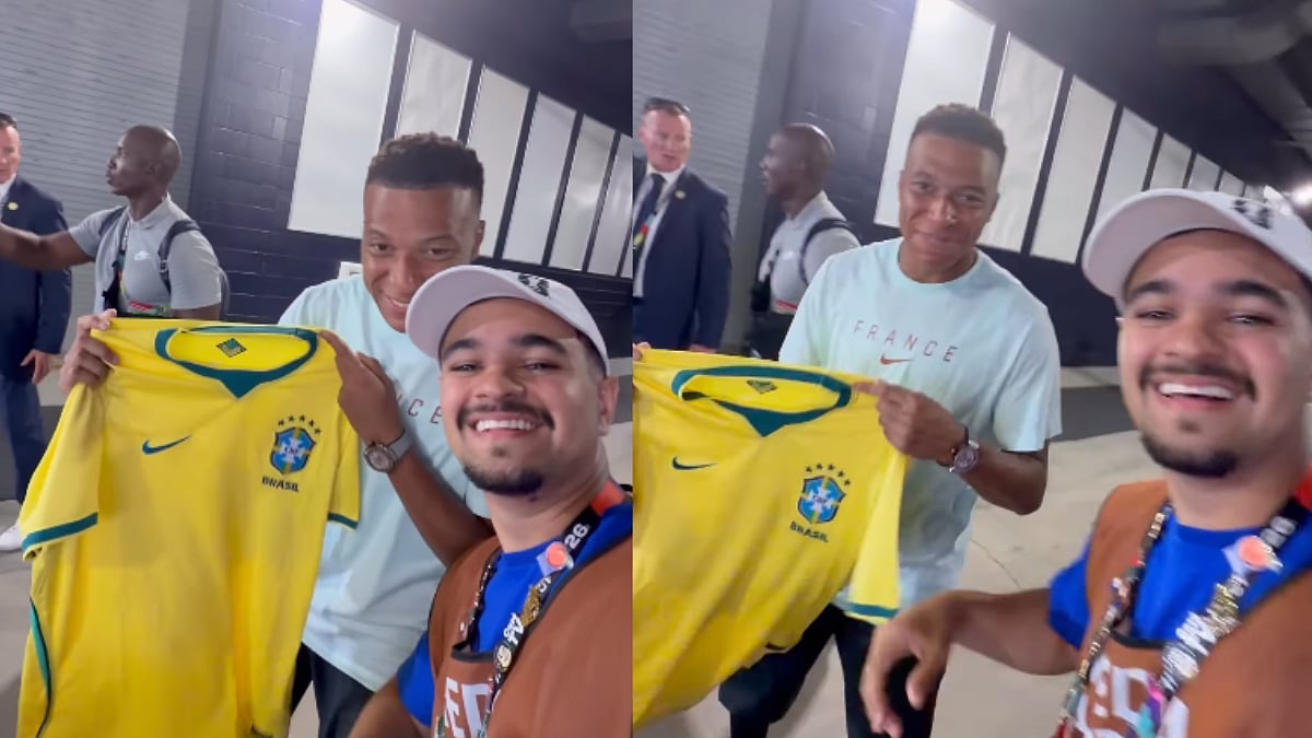 FIFA World Cup 2026: Kylian Mbappe Receives 'Brazil Jersey' As Brazilian Journalist Backs France To Lift Trophy | Video
